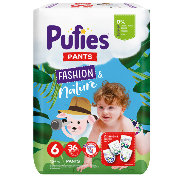 Pufies Fashion&Nat Pants Extra Large6(15+kg)36kom 