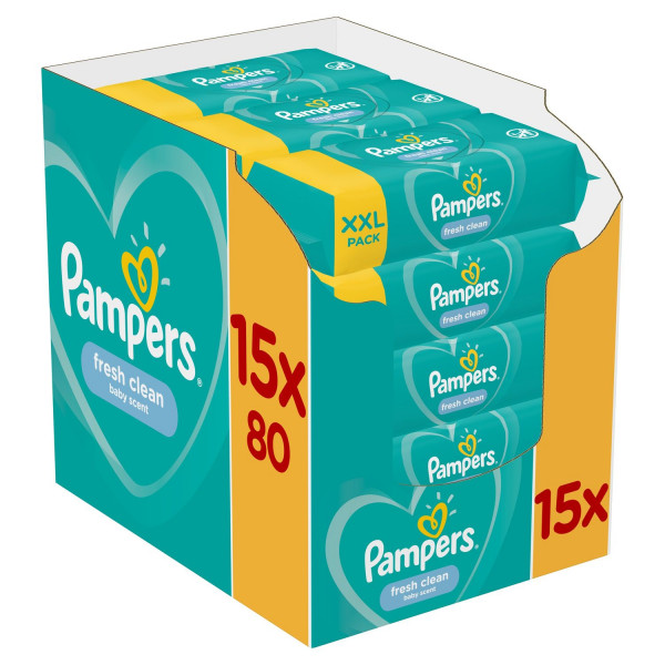 Pampers baby vlažne maramice fresh clean 15X80 kom 