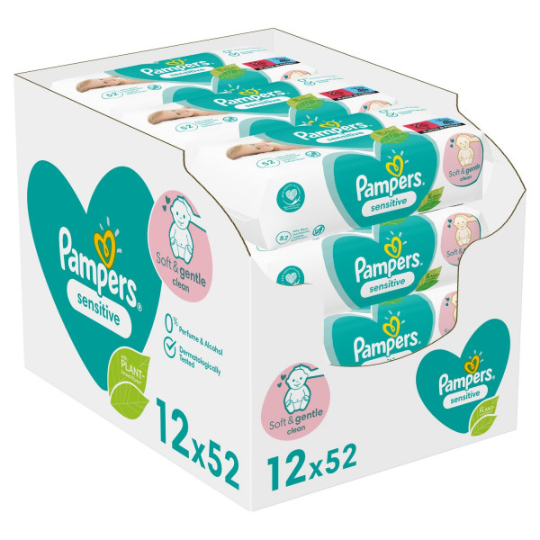 Pampers baby vlažne maramice Sensitive 12X52 kom 