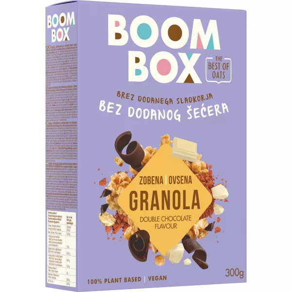 Boom box ovsena granola double čokolada 300g 
