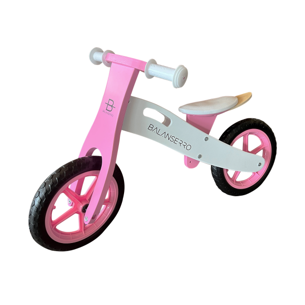 Balanserro drveni balance bike roze 