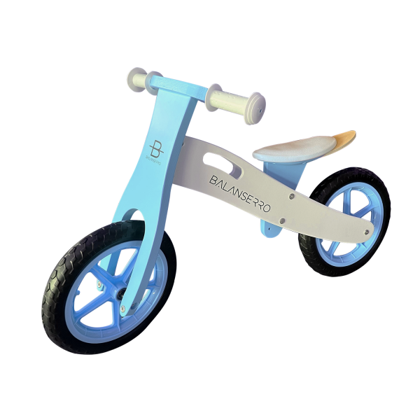 Balanserro drveni balance bike plavi 