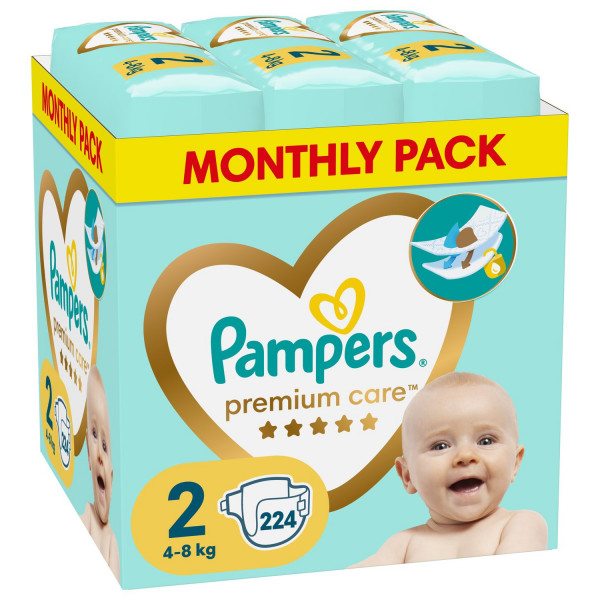 Pampers Premium Care pelene MSB S2 4-8kg 224kom 