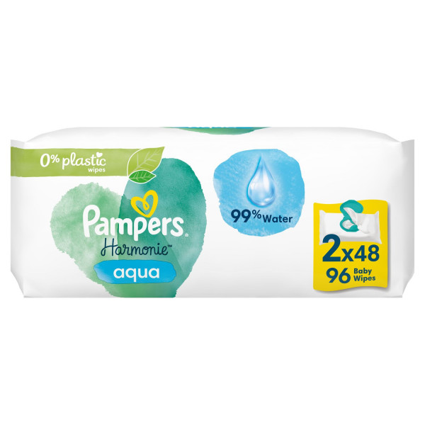 Pampers baby vlažne maramice Harmonie Aqua 2x48kom 