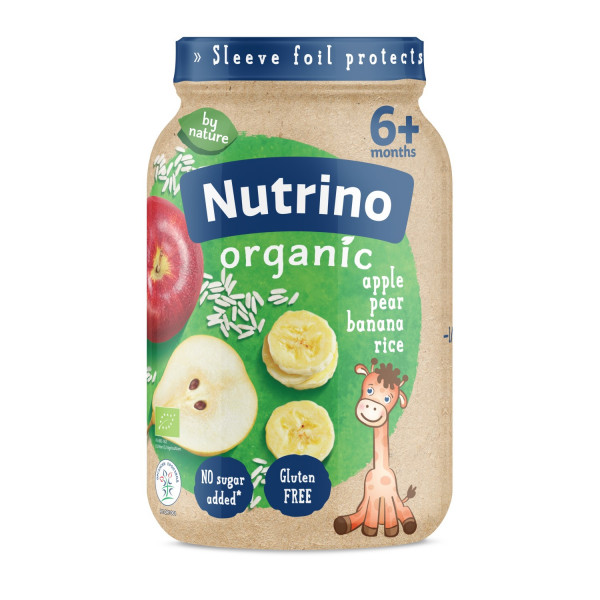 Nutrino Organic jab, kruška, banana i pirinać 190g 