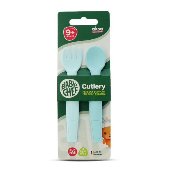 Baby Chef set kašika+viljuška plavi 2kom 