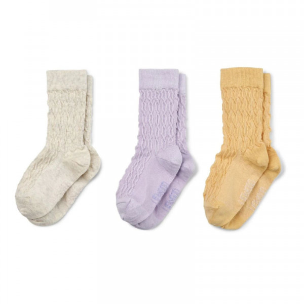 Liewood sokne 3 pcs Flavio, Misty lilac mix 