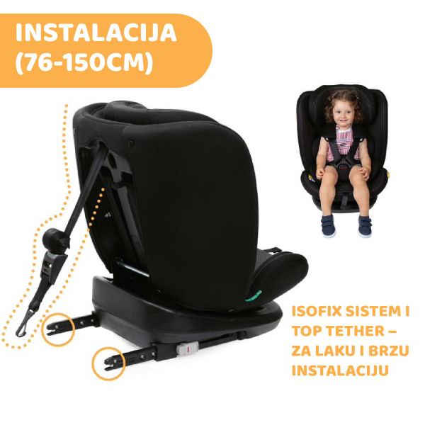 Chicco a-s Mokita i-Size (76-150), Black 