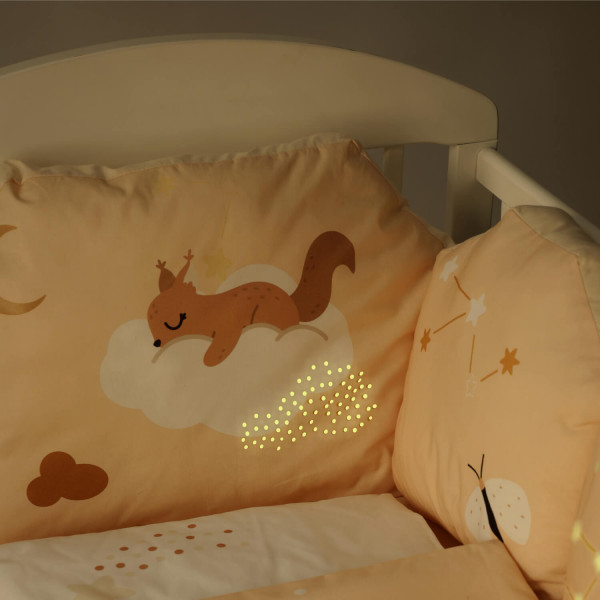 Stefan punjena svetleća posteljina Veverica 
