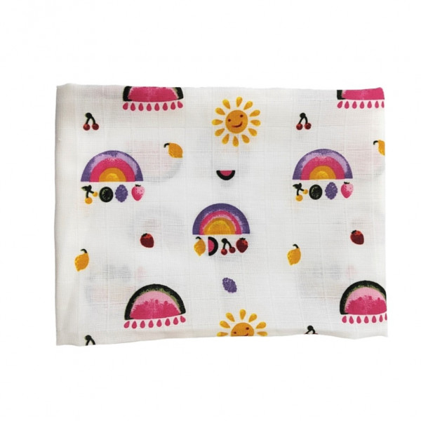 Lillo&Pippo muslin pelena 75x75cm, Duga roze 