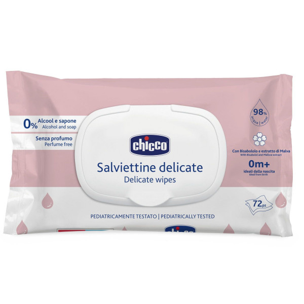 Chicco Delicate vlažne maramice,72kom sa poklopcem 