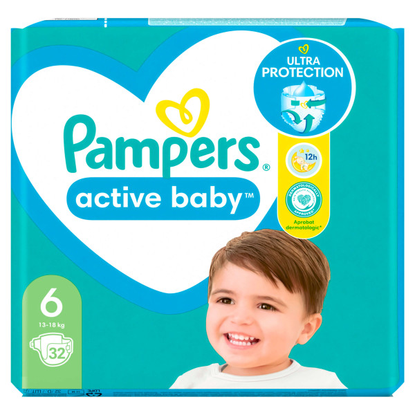 Pampers  pelene active baby VPM 6 13-18kg 32kom 