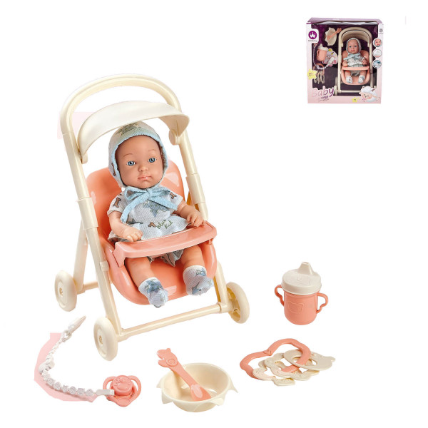 Cute&Cool lutka beba u kolicima, 23cm 