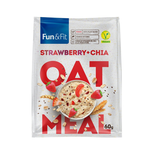 Fun&Fit ovsena kaša jagoda&čia 60g 