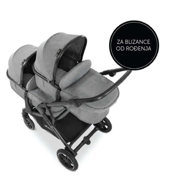 Hauck kolica za blizance Atlantic Twin, Grey 