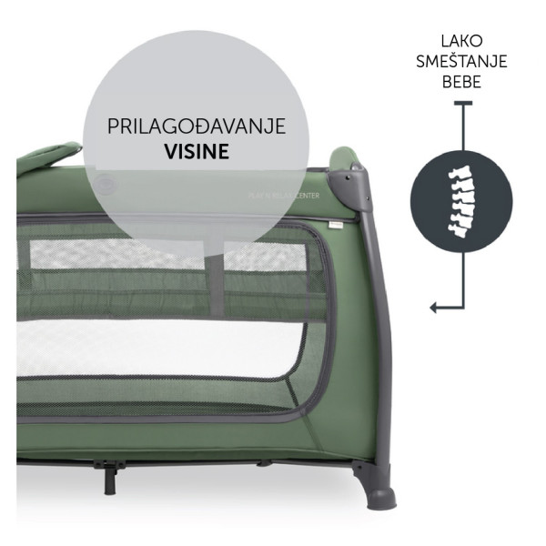 Hauck prenosivi krevetac Play n Relax Center,Green 