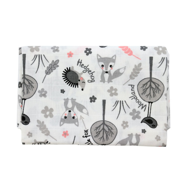 Lillo&Pippo muslin pelena 75x75cm, Šuma siva 