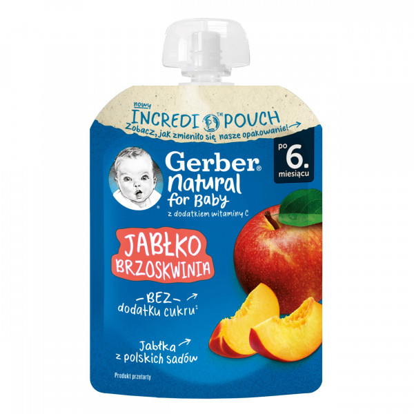 Gerber pouch jabuka, breskva 80g 