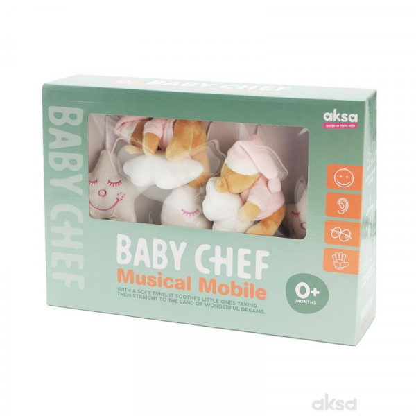 Baby chef muzička vrteška roze