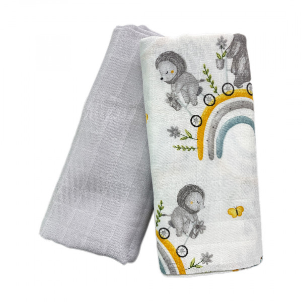 Deksi muslin pelene 2/1, siva 