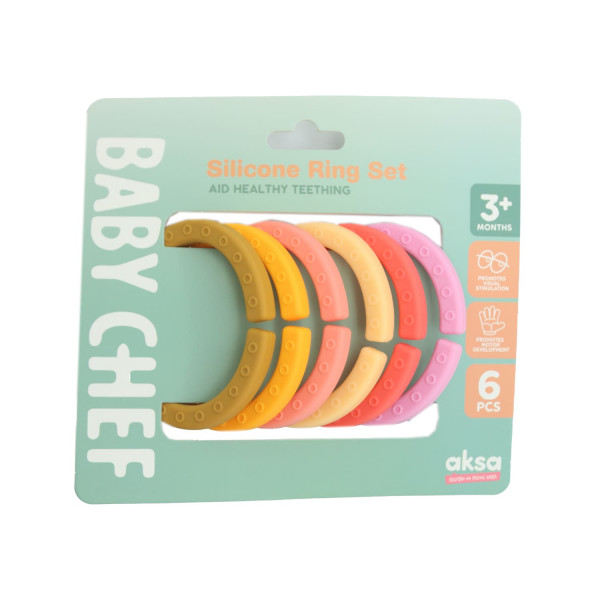 Baby Chef silikonski prstenovi, 6kom, roze 