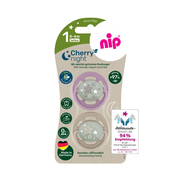Nip laža Green višnjica noćna,kaučuk,0-6m,2kom,mix