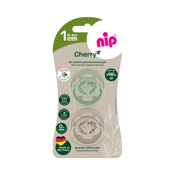 Nip laža Green višnjica, kaučuk, 0-6m, 2 kom