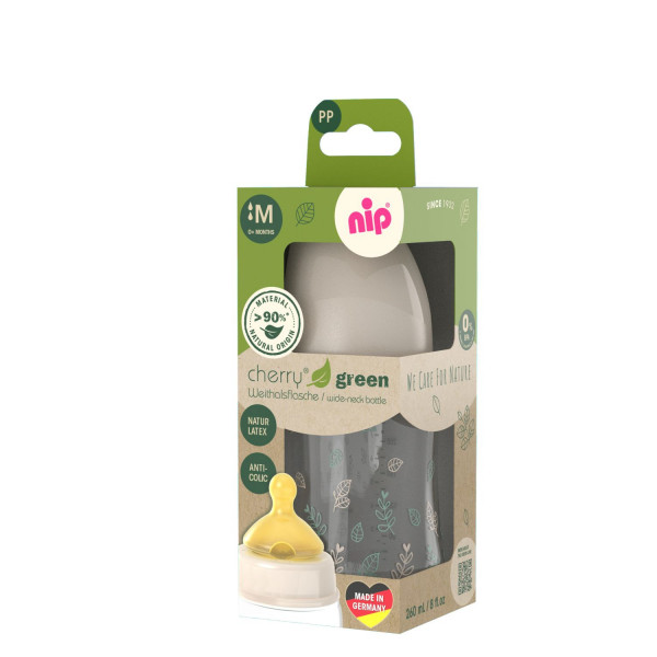 Nip Green PP flašica bež 260ml 0m+, M protok 