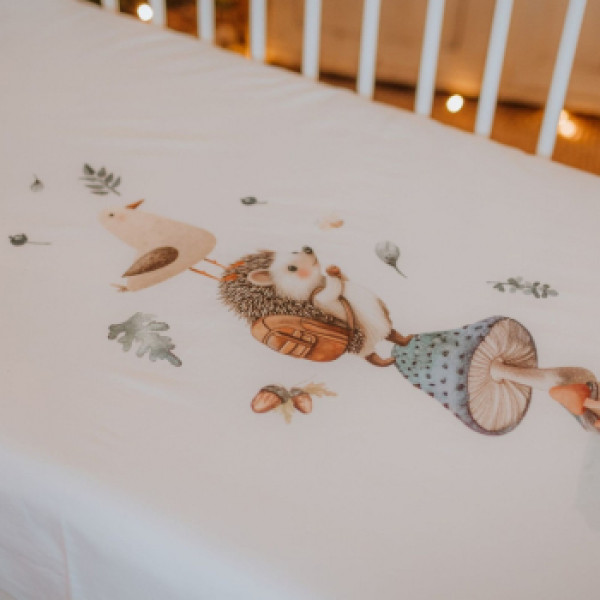 Baby Textil čaršav sa lastišem Jež, 60x120cm 