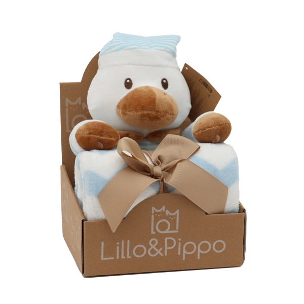 Lillo&Pippo ćebe sa igračkom patka plava 
