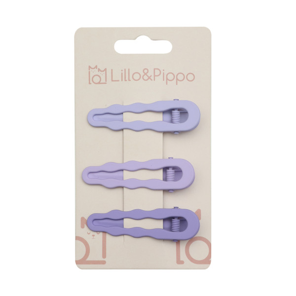 Lillo&Pippo šnalice za kosu 3/1 basic ljubičaste 