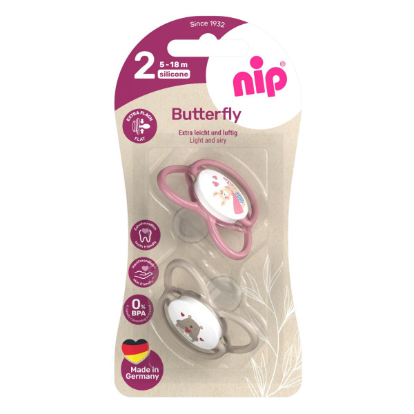 Nip Butterfly laža, silikon, mix boja, 5-18m