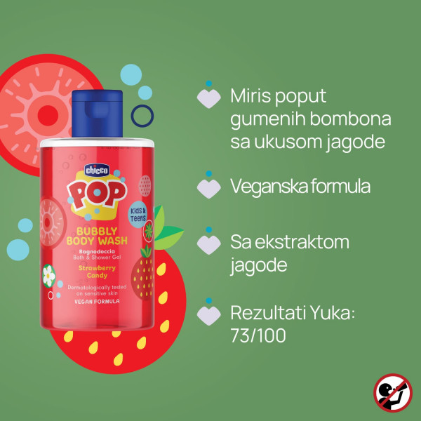 Chicco POP jagoda kupka za telo 300ml 