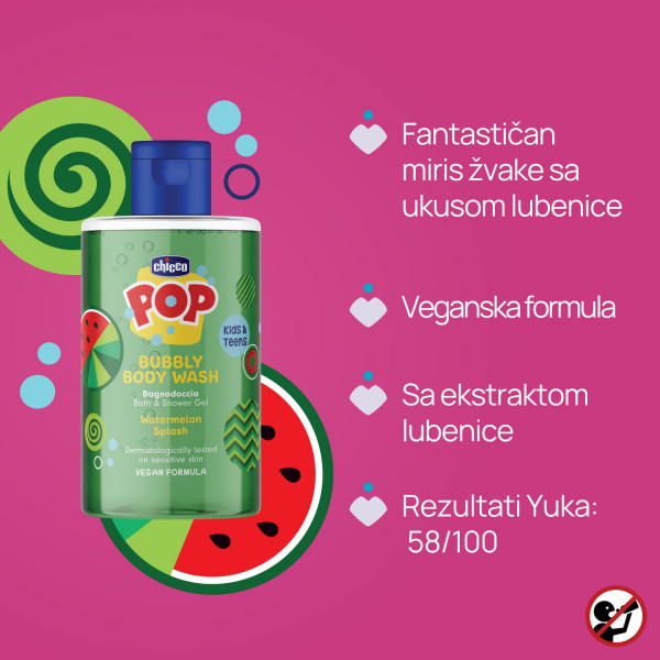 Chicco POP lubenica kupka za telo 300ml 