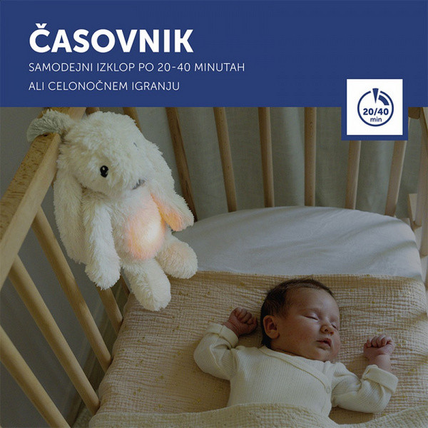 Zazu noćna lampa plišani zeka Ro, White 