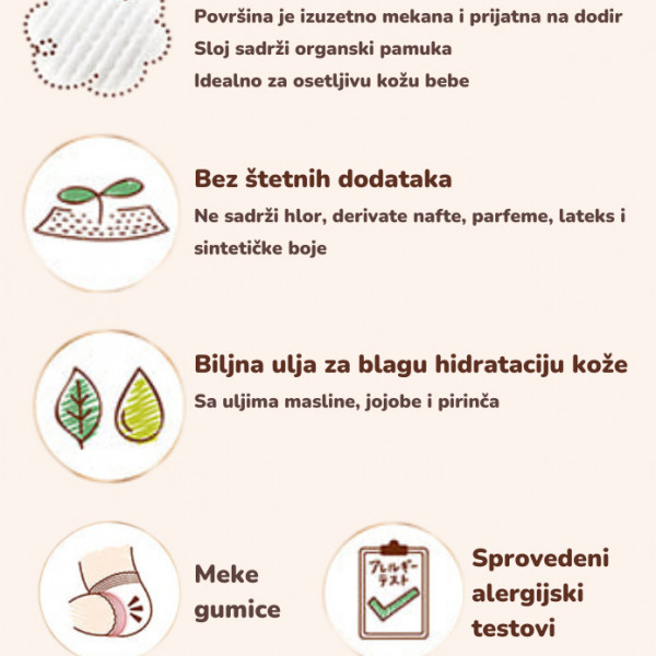 Moony Natural pelene Newborn 3-5 kg, 62 kom 