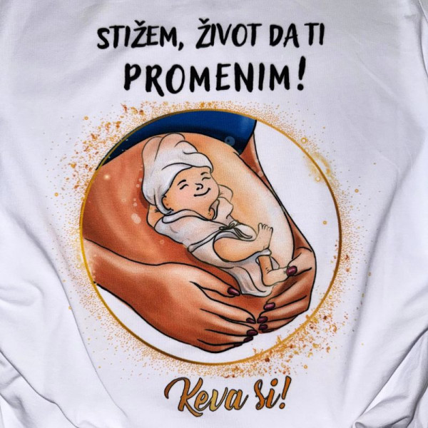 Keva si majica za trudnice, bela