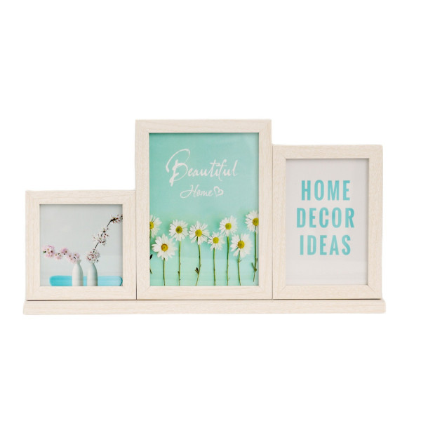 Cute&Cool HOME drveni ram za 3 slike beli41x21,5x5 