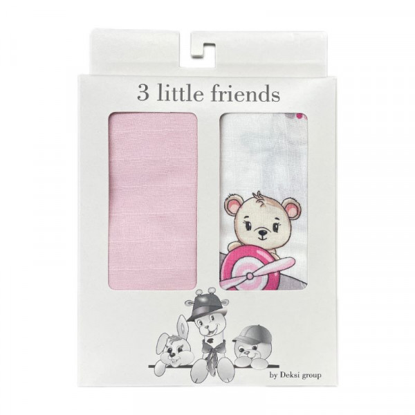 Deksi muslin pelene 2/1, roze 