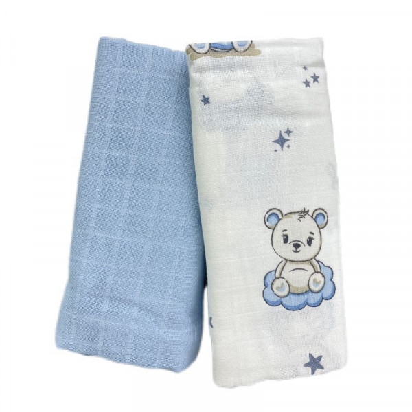 Deksi muslin pelene 2/1, plava 