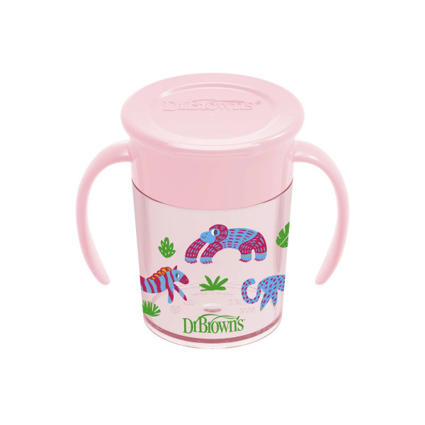 Dr.Browns no spill šolja 360 stepeni 200ml roze