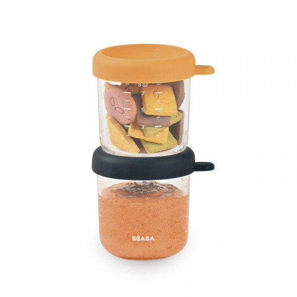 Beaba set od 2 x 250 ml staklene posude,Blu/Honey 