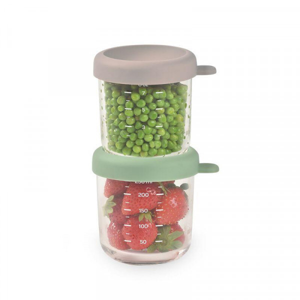 Beaba set od 2x250 ml staklene posude,S green/Gaze 