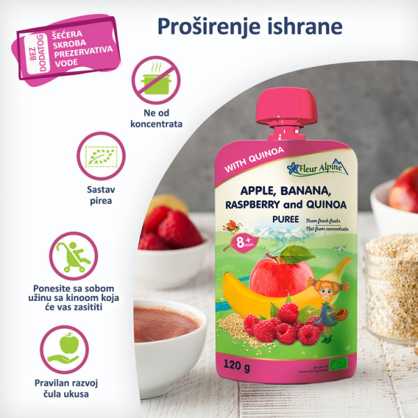 Fleur Alpine org. i pire sa malinom I kinoom 120g