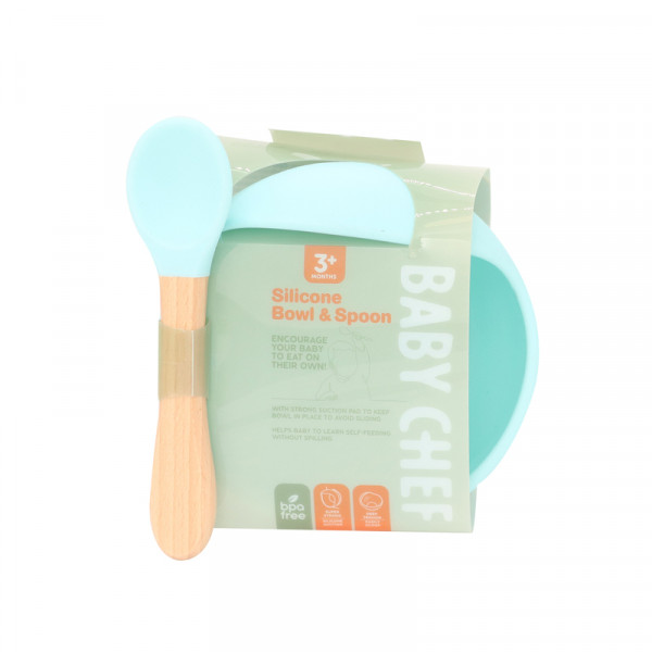 Baby Chef set činija sa kašikom, plavi 