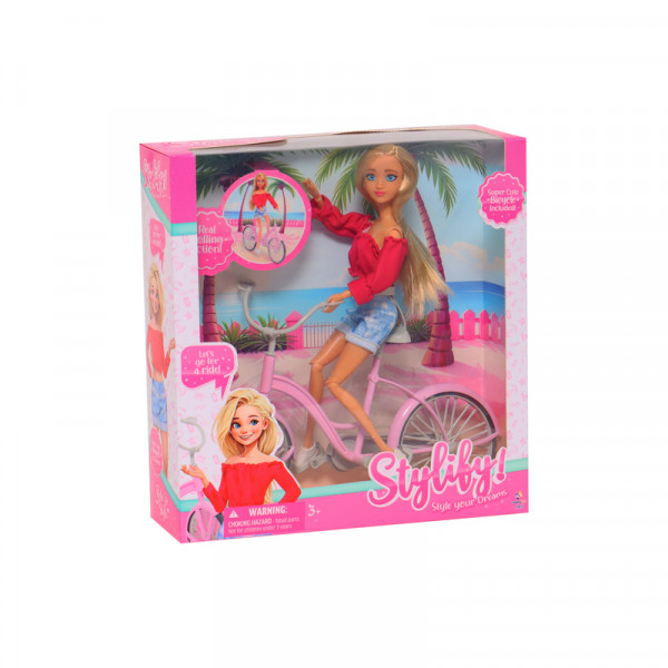 Stylify Fashion lutka sa biciklom, 31cm