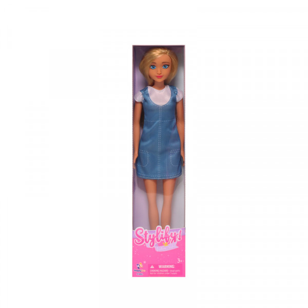 Stylify lutka plavuša, plava haljina, 31cm