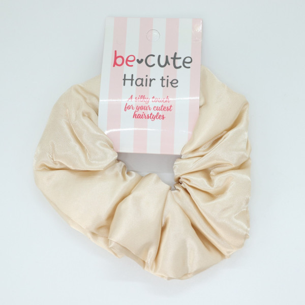 Be Cute Satenska gumica za kosu, krem bela 