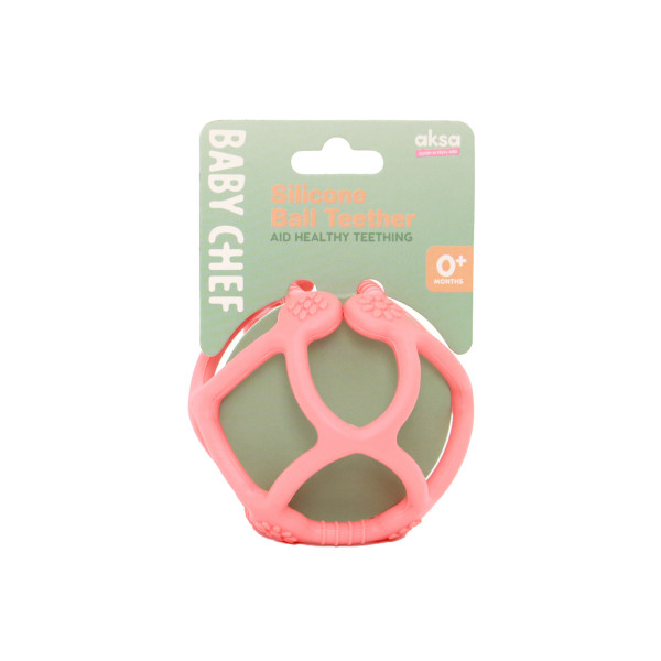 Baby Chef silikonska glodalica lopta, roze 