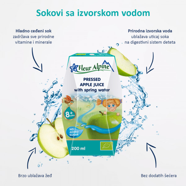 Fleur Alpine organski sok sa vodom od jabuke 200ml 